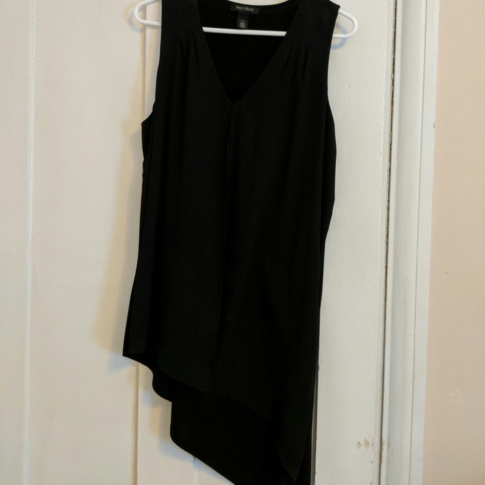WHBM Asymmetrical Tank Top Black L